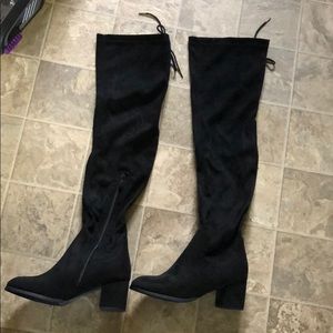 Just over the knees boots.